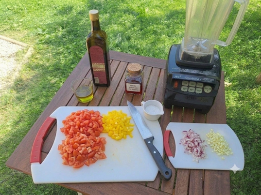 gazpačo-preparation